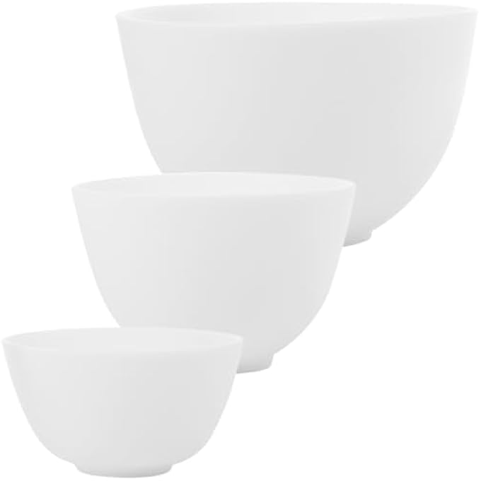 Healifty SILICONE FACIAL MASK MIXING BOWL FACE MASK APPLICATOR BOWLS DIY FACIAL MASK STIRRING BOWLS FOR MUD MASK AND OTHER SKINCARE PRODUCTS 3PCS WHITE - Image 1